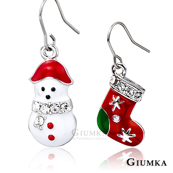 聖誕襪雪人耳環