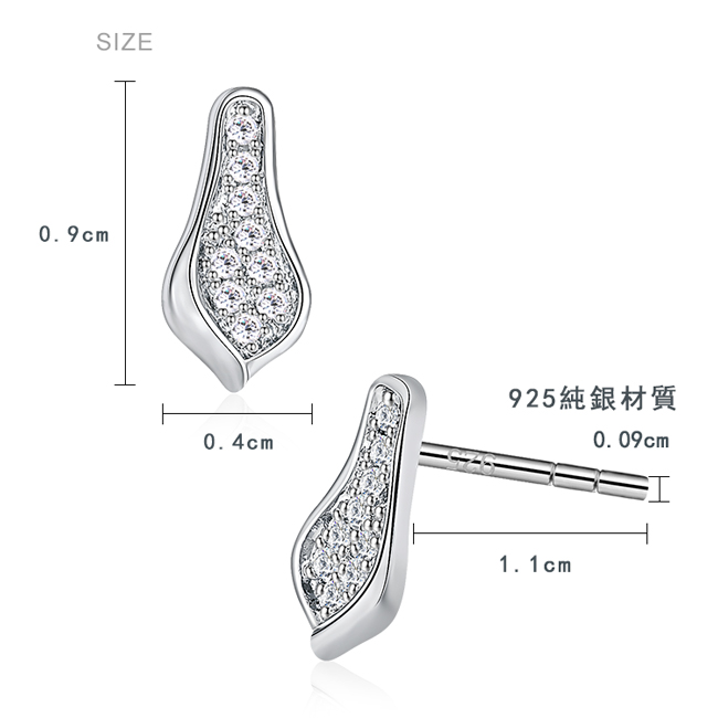 GIUMKA純銀耳釘女抗過敏耳環滿鑽微鑲925銀情人節生日送禮銀耳飾品牌推薦MFS06016