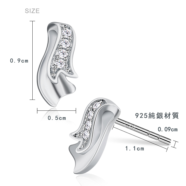 GIUMKA純銀小耳釘女抗過敏耳環滿鑽微鑲925銀生日送禮銀耳飾品牌推薦MFS06017