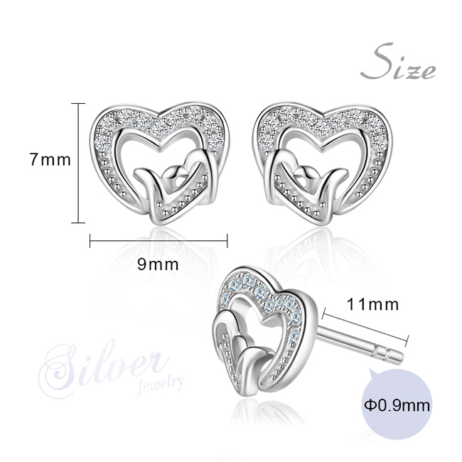 GIUMKA抗過敏小耳環愛心耳釘女通體925純銀耳環女守護真心送禮銀飾品牌推薦MFS06019