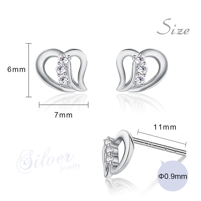 GIUMKA小愛心耳釘女925銀心形耳釘真心相伴送禮銀飾品牌推薦MFS06036