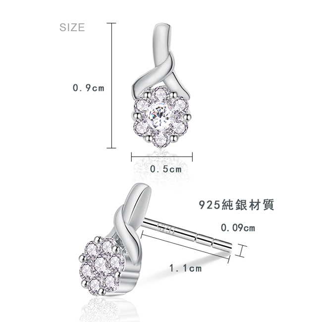 GIUMKA小耳環女925銀穿耳貼式耳釘花語呢喃送禮銀飾品牌推薦MFS06038