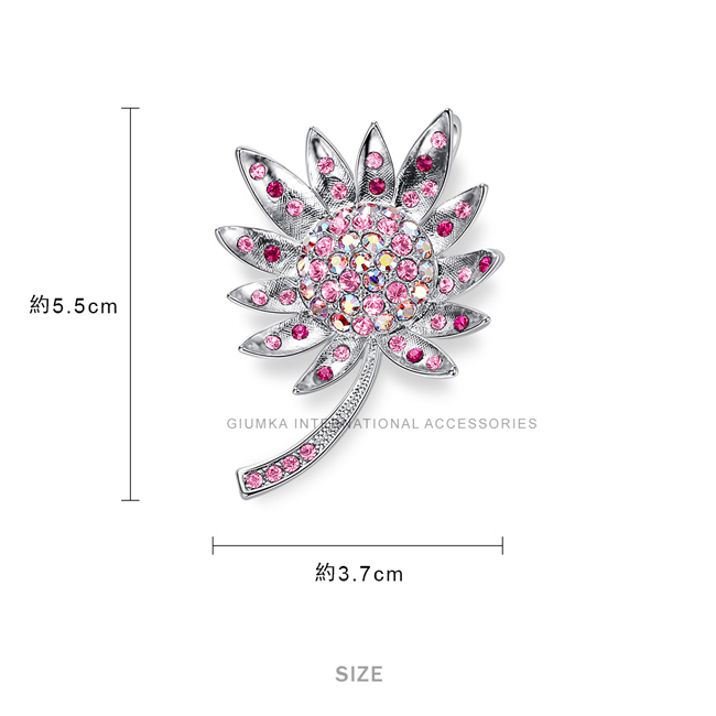 GIUMKA太陽花朵胸針別針 採用施華洛世奇元素水晶 精鍍正白K 母親節禮物推薦MK08004