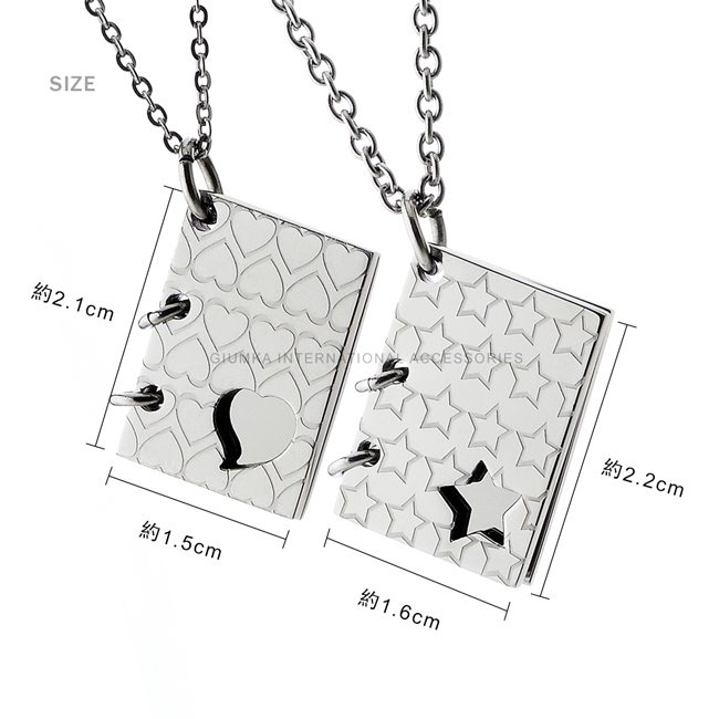 GIUMKA 情侶項鍊 情書系列 珠寶白鋼情人對鍊 送單面刻字 單個價格 聖誕節禮物 多款任選 MN01430