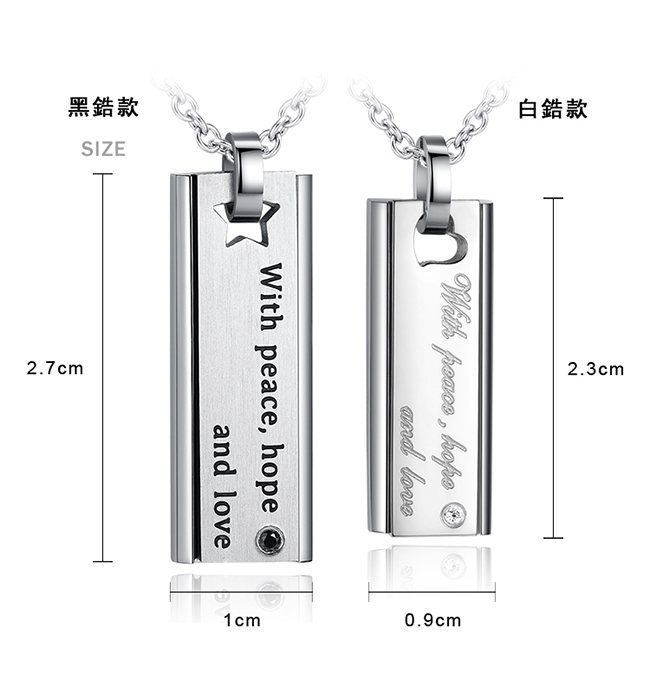 GIUMKA情侶項鍊刻字紀念甜蜜箴言對鏈系列抗敏白鋼情人生日耶誕禮物鋼飾推薦單個價格MN06036