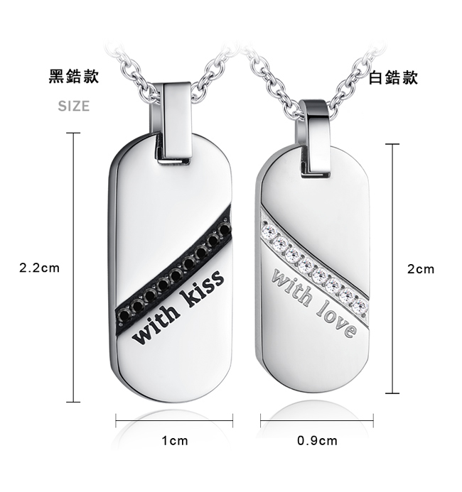 GIUMKA情侶項鏈刻字紀念真愛時刻對鍊系列抗敏白鋼情人生日耶誕禮物鋼飾推薦單個價格MN06037