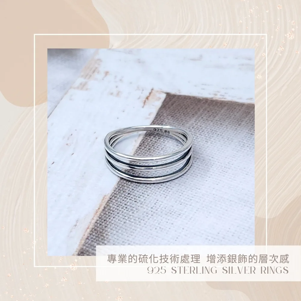 925 8專業的硫化技術處理 增添銀飾的層次感925 STERLING SILVER RINGS