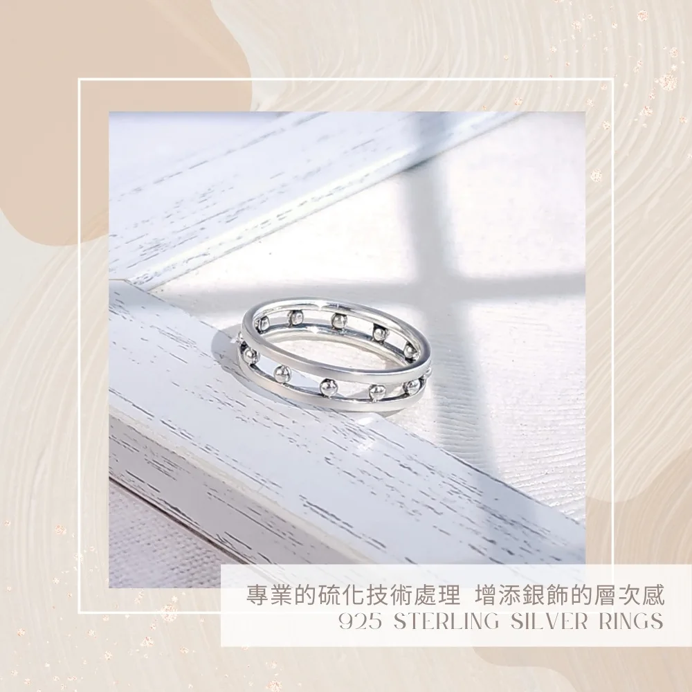 專業的硫化技術處理 增添銀飾的層次感925 STERLING SILVER RINGS