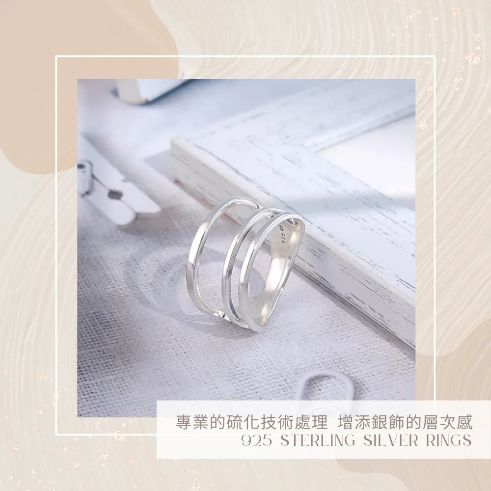 專業的硫化技術處理 增添銀飾的層次感925 STERLING SILVER RINGS